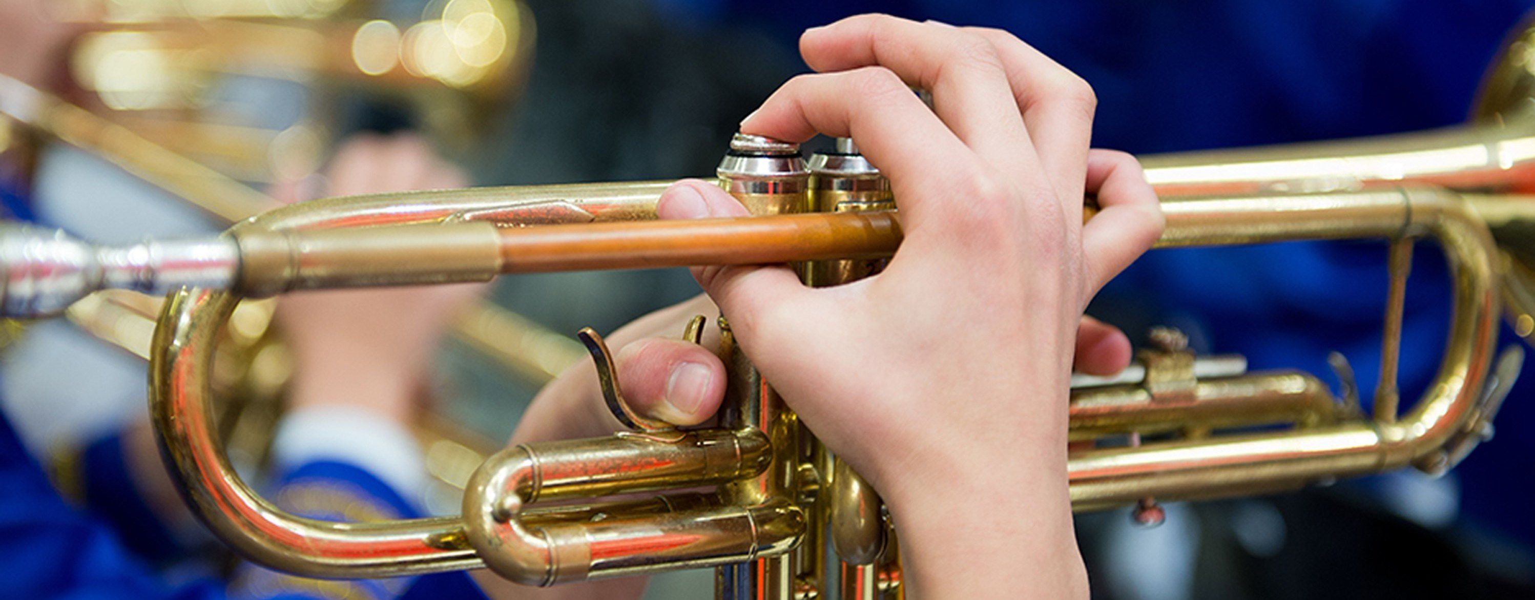 Student playing trumpet